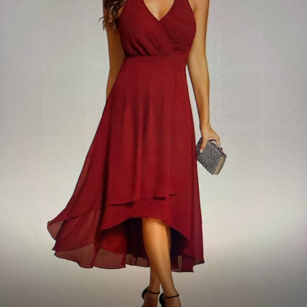 Ever Pretty Wine Red High-Low Dress